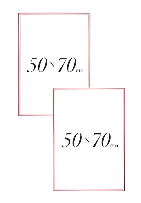 Set Of 2 Rose Gold Metallic Frames 50x70cm